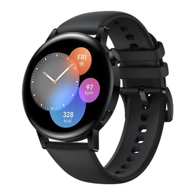 Huawei Watch GT 3 42 mm Smartwatch, Lange Akkulaufzeit, ganztägige SpO2-Überwachung, KI-Lauftrainer, genaue Herzfrequenzüberwachung, 100+ Trainingsmodi, Bluetooth-Anruf, Deutsche Version, Schwarz