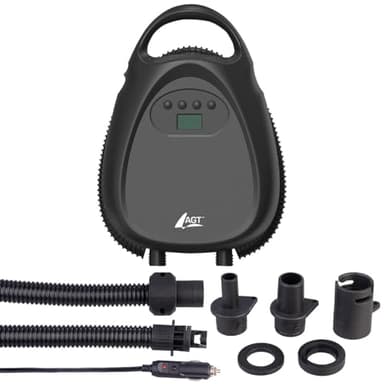 AGT SUP Pumpe: Elektrische Luftpumpe für SUP-Boards, 70 l/Min., 12 V, 1,38 bar/20 psi (Kompressor, 12 Volt Luftpumpe Board, Pool)