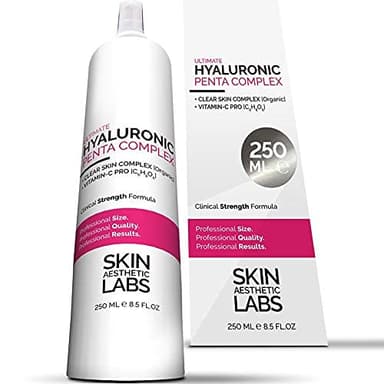 250 ml Hyaluronsäure Serum Konzentrat TESTSIEGER • 5-fach Hyaluron • Klinik-Größe • Anti Aging Gel mit Vitamin C Pro • Clear Skin Complex • Hypoallergen • Made in Germany