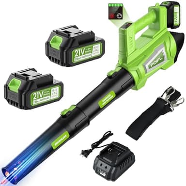 Laubbläser Akku, 8000mAh(2x4,0Ah), Akku Laubsauger Mit Akku Und Schnellladegerät, Bürstenloser Turbo Bis 245 Km/h, Mit Verstellbarer Schultergurt (1,6 m) – Ideal Für Laub, Schnee Und Asche