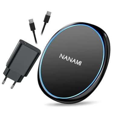 NANAMI Wireless Charger mit 20W USB C PD Adapter,10W Schnelles Drahtloses Ladegerät für Samsung Galaxy S25 S24 S23 S22 S21 Ultra Plus,7.5W Ladegerät für iPhone 17 16 15 14 13 12 11 Pro Neue Airpods