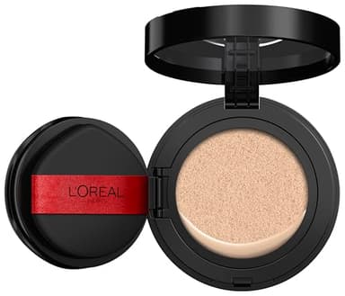 L'Oréal Paris, Infaillible Fresh Wear Cushion Foundation, 24H Halt mit atmungsaktiver flüssiger Formel, schwerelose Deckkraft, natürliches Finish, inklusive Applikator und Spiegel, Farbe N100, 11g