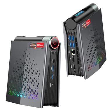 S3A Mini PC 32GB DDR5 4800MHz 1TB NVME PCIe3.0 SSD, AMD Ryzen 9 6900HX (bis zu 4,9 GHz) Radeon 680M, Micro Desktop Computer Für Bussiness/Office/Gaming Einstellbar in 3-Modi|WIFI6|2.5G LAN