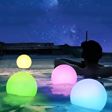 FUYO Solarlampen für Außen, 3er Set Solarlampe Garten Led Solarleuchte mit Fernbedienung 8 Farben Solar-Deko-Stein Solar Kugel Außen Innen IP67 Wasserdicht für Gartenweg Schwimmbad Rasen