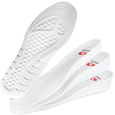 SULPO Erhöhung Einlegesohlen 1,5 cm/2,5 cm/3,5 cm Erhöhen Schuheinlagen für Männer Frauen Weiß Einlagen die größer machen Height Increase Insole Schuherhöhung Erhöht 3,5 cm Größe 41-42