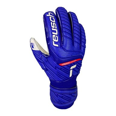 Reusch Attrakt Grip Finger Support Junior Flexible Torwarthandschuhe Kinder Jugendliche Fußballhandschuhe mit Fingerprotektion für alle Spielfeldoberflächen und jedes Wetter