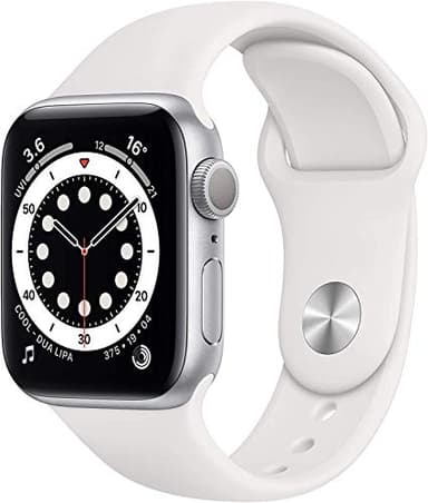 Apple Watch Series 6 (GPS, 40MM) Aluminiumgehäuse Silber mit weiß Sportarmband (Generalüberholt)