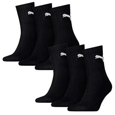 Puma Herren Sportsocken Short Crew Socks Sportsocken mit Frotteesohle 6er Pack, Schwarz, 43-46, 2X231011001200043