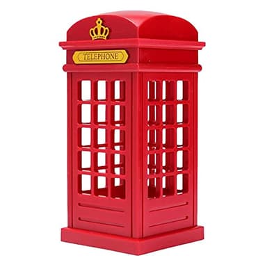 Nachttischlampe, Vintage London Telefonzelle Entworfen Motiv Lampen Dimmbare LED Lampe Touch Sensor für Schlafzimmer Studenten Wohnheim Beleuchtung Home Bar Dekoration und USB Cable (Mit Batterie).