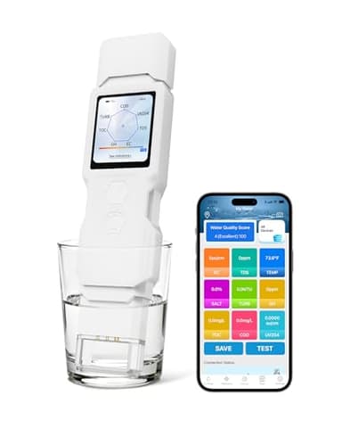 Neuer 9-in-1 Intelligenter Wassertester Trinkwasser, Digital Trinkwasser Tester für TDS, Trübung, EC, Temperatur, Salzgehalt, GH, TOC, COD, UV275, Wasserqualität Tester für Trinkwasser, Leitungswasser