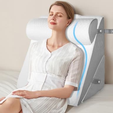 3-in-1 Keilkissen, Orthopädisches Keilkissen Bett , Memory Schaum Reflux Kissen, Faltendes Dreieckskissen, zur Unterstützung von Beinen Knien, Linderung von Sodbrennen, Schnarchen, Schlafapnoe