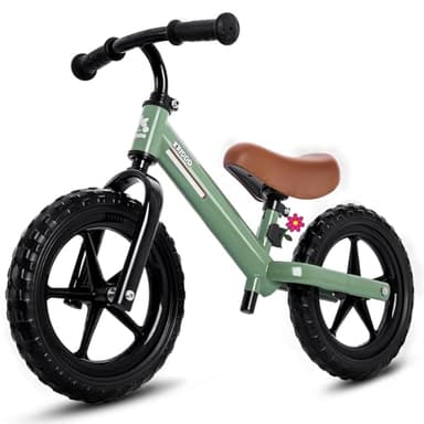 KRIDDO Laufrad ab 2 Jahre, Kinder Laufrad für 2 bis 5 Jahre, Mit Doppellagern für sanfteres Fahren, Verstellbarem Sitz und Lenker, Niedliche Plakette, Kinder 2-3 Jahren, Grün