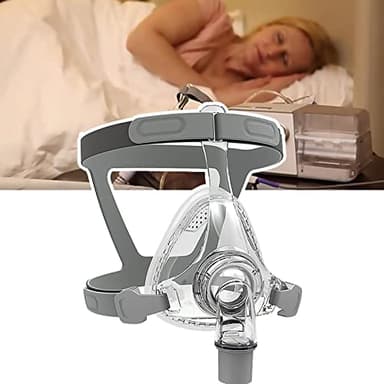 Sleeping Full Face Mask, C-P-(AP) Silica Gel Oronasal Mask, With Adjustable Headgear, Convenient To Clean/Lightweight, for Air Breathing Sleeping, Apnea Anti, Snoring Device,L
