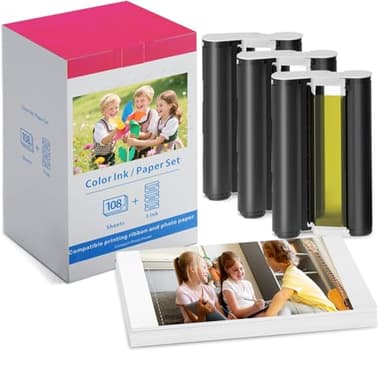 Nestink108IN Ersatz für Canon Selphy CP1500 Tinten, geeignet für Selphy CP1300, CP1200, CP1000, CP790, CP810, CP910, CP Drucker 3115B001(AA), 3-farbiges Tintenpatrone / 108 Blatt Papier 100 x 148mm