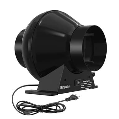 Brogachy 100mm Regelbar Rohrventilator 332m³/h, Hochleistungs-motor, Abluftventilator 28W, Rohrlüfter 2500 RPM, für Heizung, Kühlung,Booster, Wachstumszelte, Hydrokulturen, Heimgebrauch, Belüftung.