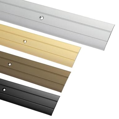 Gedotec Übergangsprofil zum Schrauben Alu Silber 100 cm | Länge 1 m Breite 37 mm | 1 Stk Übergangsschiene für Fußböden - Aluminium Boden-Leiste | Übergangsleiste gelocht | Bodenprofil für Türschwelle