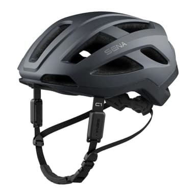 Sena Adult C1 Smart Helm mit Bluetooth Gegensprechanlage und Smartphone-Konnektivität für Musik, GPS und Telefonanrufe, Matt Grau, L