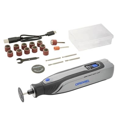Dremel 8150 Bürstenloses Akku-Multitool-Set, 7,2V 2Ah per USB-C Aufladbarer, 20 Zubehöre, Variable Drehzahl von 5.000 bis 30.000 U/min, LED-Frontlicht, Schneiden, Schärfen, Schnitzen, Schleifen