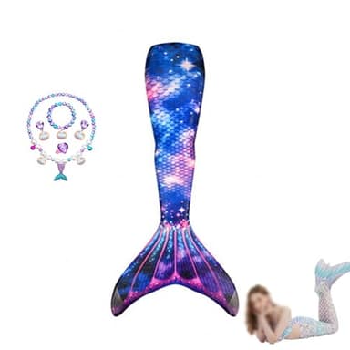 Niedliches Set MäDchen-Kleidungssets - Pflegeleicht Ideal FüR Pool Und Meer,meerjungfrauflosse-150