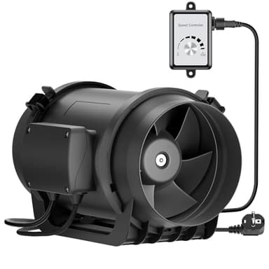 HG Power Rohrventilator 150mm Inline-Lüfter EC-Motoren Kanalventilator 798m³/h Abluftventilator EU-Stecker Rohrlüfter für Küchen Badezimmer Garage