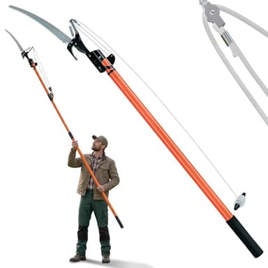 DEUBA® Teleskop Astsäge 2in1 Nylon Seilzug max. Arbeitshöhe 4 Meter Astschere Baumsäge Gartensäge Baumschere