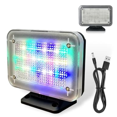 GOMETY TV Simulator, Fernsehsimulator mit 24 LED's und 4 wählbaren Programmen, LED Fake TV Simulator Licht, Fernseh-Atrappe Einstellbare Laufzeit zum Einsatz als Einbruchschutz Hohe Sicherheit