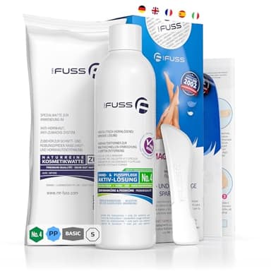 Mr. Fuss Hornhautentferner Lösung zur sanften Hornhautentfernung Schnell erweichende Lotion 250ml No. 4 im Plus Pack. Fußpflege Pediküre Set ohne Schleifen mit Sofort-Effekt.