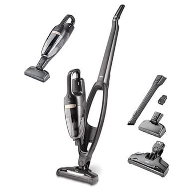 AEG QX6-1-45AN Akku Staubsauger kabellos / Staubsauger beutellos / leise / Handstaubsauger akku / 45 min Laufzeit / leicht / Hartboden / 2in1 / Tierhaare / Hund / Katze / Teppich / Auto / grau