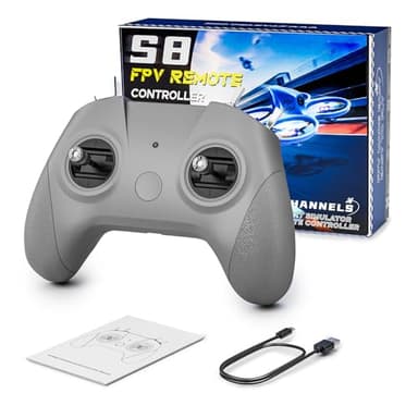 S8 Pro RC Flug Simulator Fernbedienung, 8 Kanäle FPV Drohne Spiel Controller für PhoenixRC/Realflight/FreeRider/DJI Virtual Flight, Type-C to Type-C/OTG, Anfänger Piloten Training Erfahrung