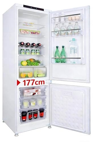 Einbaukühlschrank mit gefrierfach 177 cm hoch ,【No Frost Plus】, kühl gefrierkombination einbau 178 kühlschrank | 248L (186L/62L) | Energieeffizient |5 hat,5 Schubladen|Leise|Türscharnieren Wechselbar