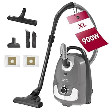 Akitas C11 900W Staubsauger mit Beutel – 7 m Netzkabel & 10 m Arbeitsradius, 70 dB leiser Betrieb, inkl. zusätzlicher Bodenbürste, verstellbare Saugkraft, große Kapazität, für Harte Böden & Teppiche