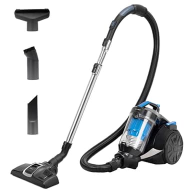 KLAMER Staubsauger Beutellos, Bodenstaubsauger ohne Beutel, Ideal für Haustierbesitzer gegen Tierhaare, 850 Watt, 9 m Aktionsradius, 3L Staubbehälter, Waschbarer Hygiene HEPA 12 Filter