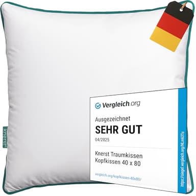 KNERST Traumkissen zum Reinkuscheln - Made in Germany Kissen 80x80 - Kopfkissen 80x80 cm für verführerisch weiche Nächte - ergonomisches Schlafkissen ideal für Jede Schlafposition - Öko-Tex Polster