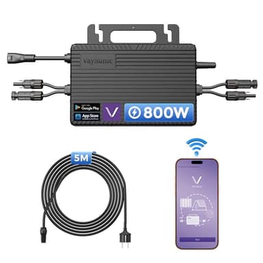 800w Mikro-Wechselrichter Mit Integriertem Wi-Fi, 0% Mwst., Plug & Play Wechselrichter – Ideal FüR Balkonkraftwerke, Pv Vde-Zertifiziert, IP67 Wasserdicht, Mppt-Technologie, App-Gesteuert
