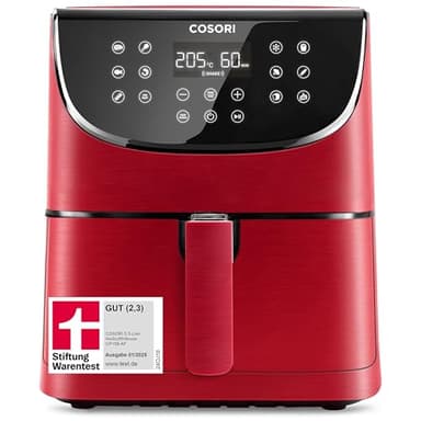 COSORI Heißluftfritteuse, Airfryer Testsieger 2024, 11-in-1 Air Fryer XXL 5,5L, Heissluftfritteuse mit Shake-Reminder, 97,3 Prozent ölsparend, 67,5 Prozent energiesparend, spülmaschinenfest Körbe, Rot
