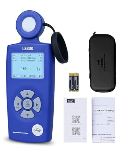 Lichtmessgerät Luxmeter, 0-1,000,000 Lux, CCT/CRI/UV/PPFD/μmol, Spektrales Beleuchtungsstärkemessgerät, Photometer, hohe Präzision, Farbtemperatur, Lumenmessgerät, PAR Meter LS330 für Pflanzen