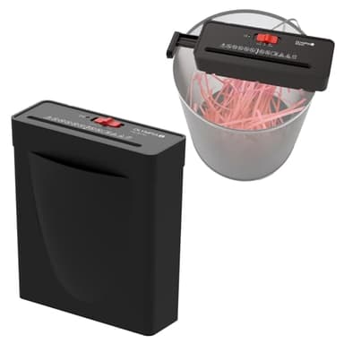 OLYMPIA PS 36 Pro Aktenvernichter | Papierschredder mit Streifenschnitt 6 mm | Schredder Aktenvernichter für Zuhause | Shredder Papier 6-Blatt | Paper Shredder | Mit universalem Aufsatz
