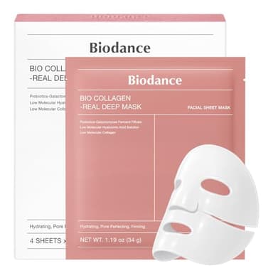 Biodance Bio-Collagen Real Deep Mask 4er Pack - Gesichtsmasken, Maske Gesicht, Gesichtsmaske Frauen, Gesichtsmaske, Face Mask, Porenverfeinerung, Faltenbehandlung