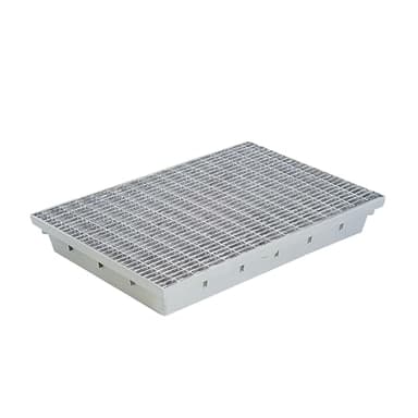 MEA Fußabstreiferkästen aus hochwertigem GFK, Abmessungen 75x50x8 cm, mit Gitterrost aus verzinktem Stahl, Maschenweite 30/10