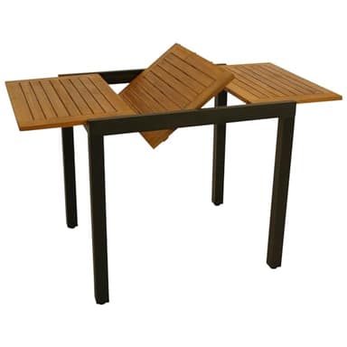 DEGAMO Gartentisch Balkontisch Vicenza aus Akazienholz und Aluminium, Ausziehbar 80/120x70cm, Anthrazit, FSC-Zertifiziert