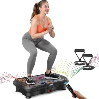 AXV Vibrationsplatte Testsieger 2025, Rüttelplatte Sport für Zuhause,Vibration Plate mit 120 Stufen und 5 Modi, 150 kg Belastbar, mit Bluetooth, für Ganzkörpertraining, Abnehmen, Fettverbrennung