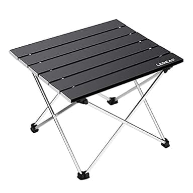 Ledeak Tragbar Klapptisch, Aluminium Campingtisch Ultra Leichte mit Tasche, Leicht zu Tragen, Klappbar Tisch Präfekt für Camping Picknick Kochen Garten Wandern Reisen (Schwarz, Klein)