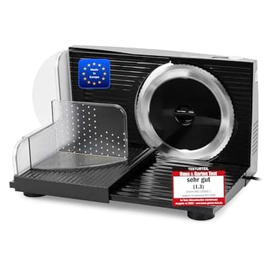 Emerio Allesschneider "Made in EU", Edelstahl Messereinheit in Deutschland produziert, einstellbar 0-17mm, BPA frei, platzsparend klappbar, mit Sicherheitsschalter, Eco 100 Watt, MS-125000.1, Schwarz