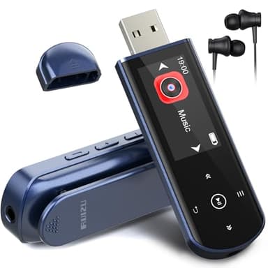 64GB Tragbarer USB MP3 Player mit Bluetooth 5.3, Clip für Sport & Laufen, FM Radio, Voice Recorder, Handy-Dateiübertragung & digitaler Audio-Shuffle