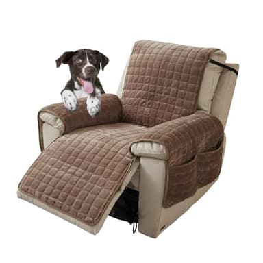 CFPLeHiYS Sesselschoner für Relaxsessel Sesselüberwurf mit Armlehne Sesselauflage Anti-Rutsch Fernsehsessel Schonbezug Sofa Armlehnenbezüge Sesselbezug für Haustieren Hund(Kaffee,1 Sitz (53 * 190cm))