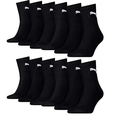 Puma Herren Sportsocken Short Crew Socks Sportsocken mit Frotteesohle 12er Pack, Schwarz, 43-46, 4x231011001200043