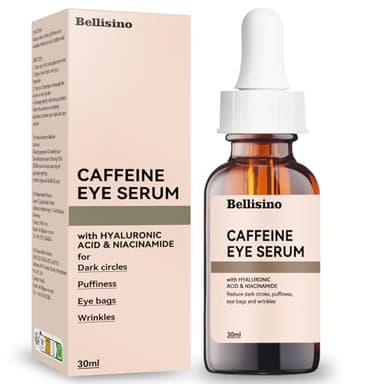 Augenserum Koffein Anti-Aging, Augencreme gegen Falten und Augenringe mit Hyaluronsäure und Niacinamid, Feuchtigkeitsspendende Augenpflege für Männer und Frauen