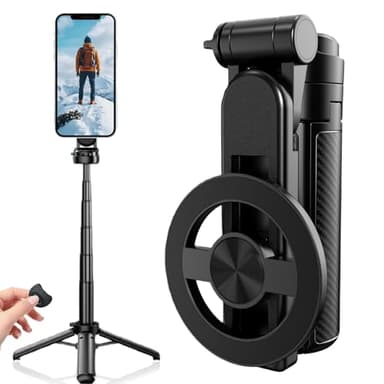 4 In 1 Multifunktions Selfie Stick Mit 360° Drehung, Magnetischer Selfie Stick, Mini-Kamerastativ mit Kabelloser Fernbedienung, Handyhalterung Für iPhoneAndroid