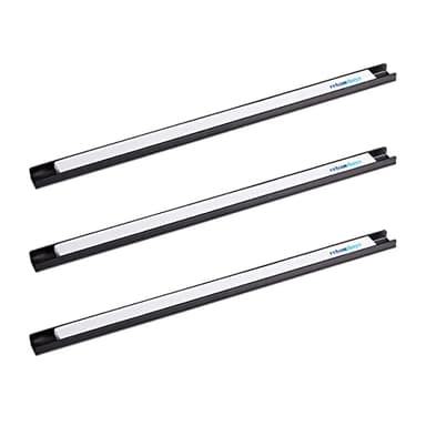 Relaxdays Magnetleiste 3er Set, 45 cm lang, Stahl, schwarz/weiß