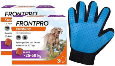 Medibond Frontpro 136 mg für Hunde 25-50 kg 2 x 3 Kautabletten + gratis Fellhandschuh 1 Stück